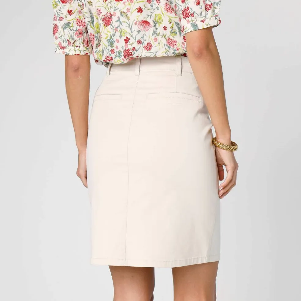 Jupe droite unie, twill