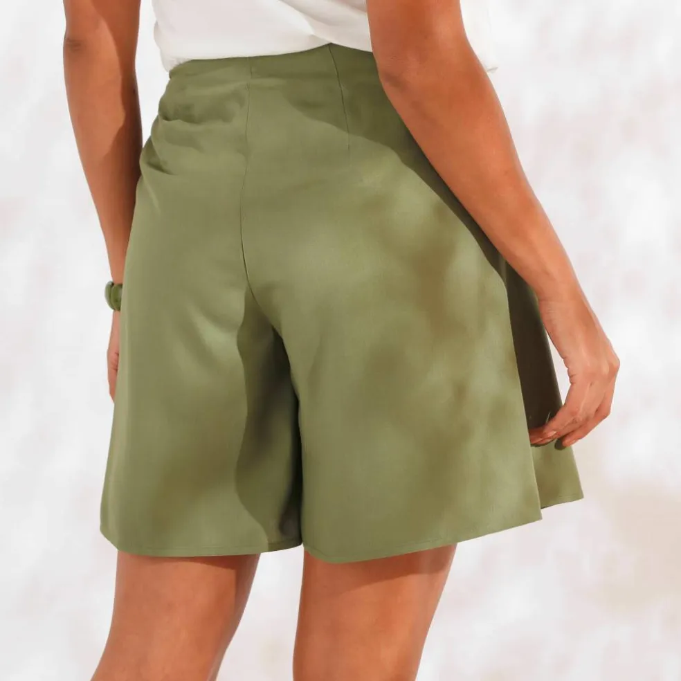 Jupe-short nouée, unie