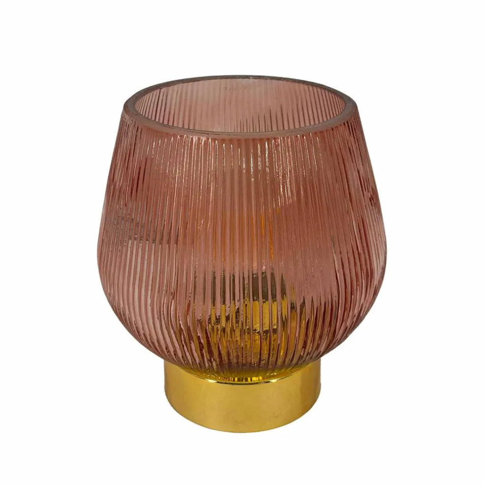 Lampe LED à poser en verre teinté