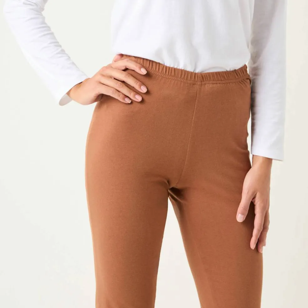 Legging bootcut uni, taille élastiquée