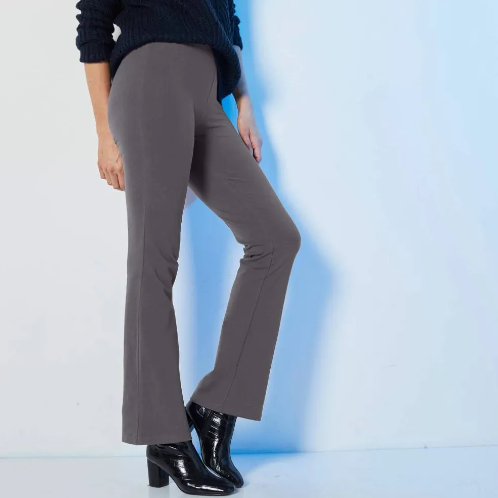 Legging bootcut uni, taille élastiquée