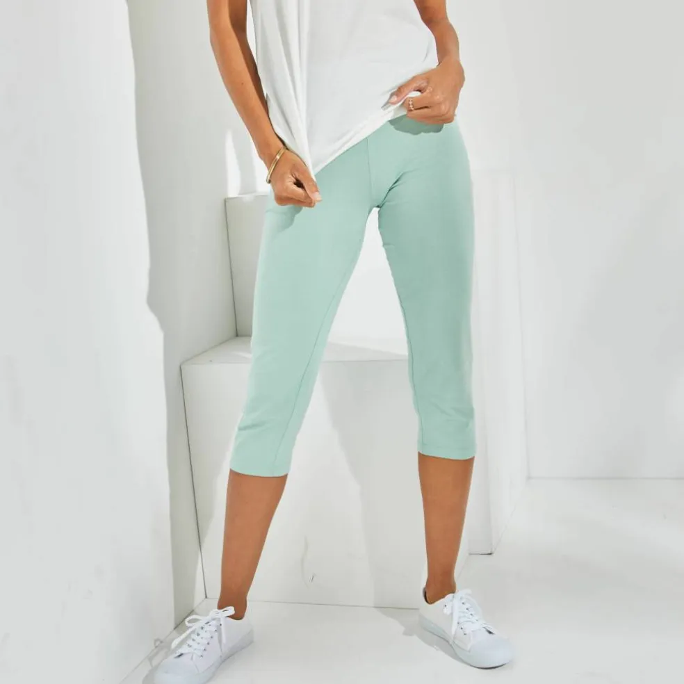 Legging corsaire uni maille stretch