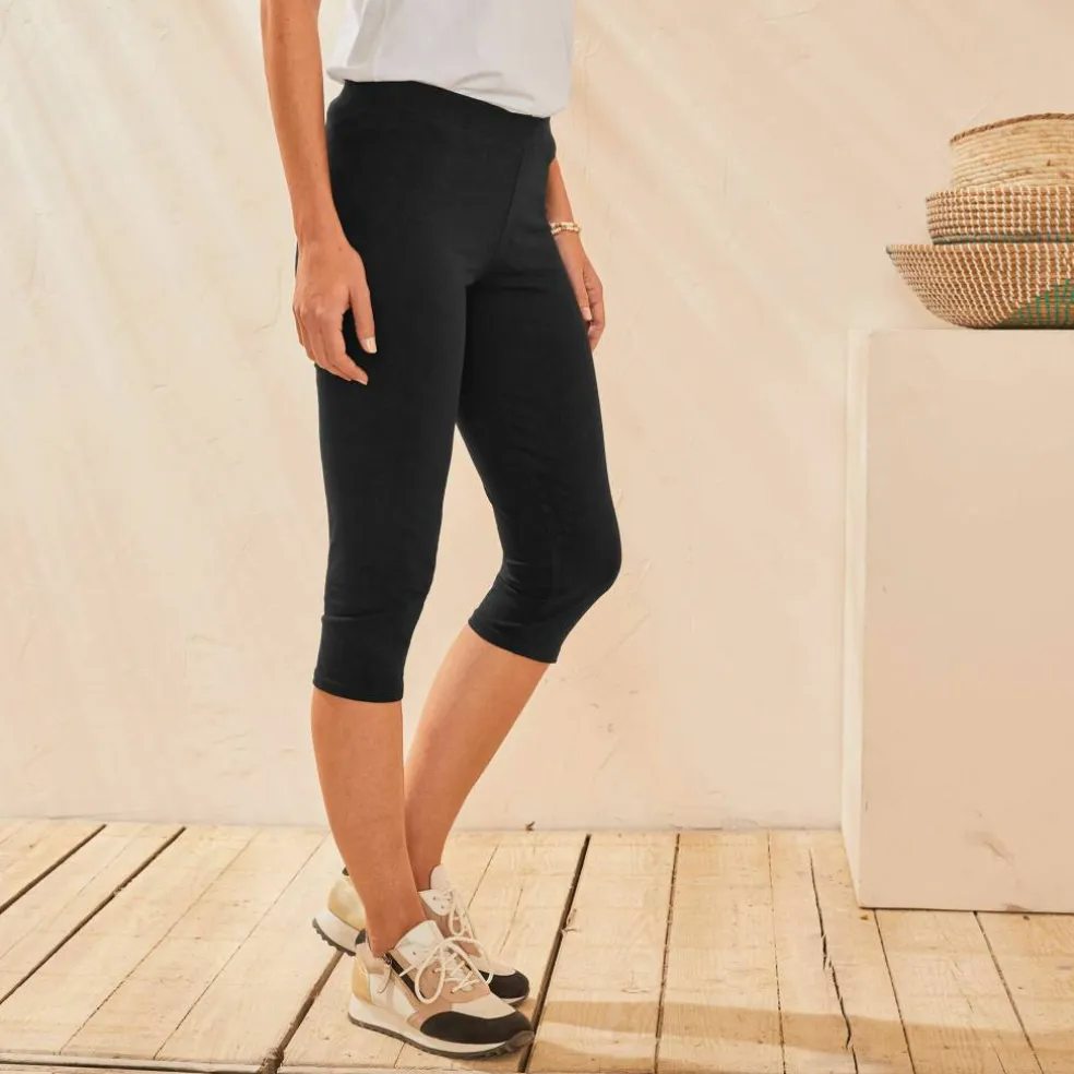 Legging corsaire uni maille stretch