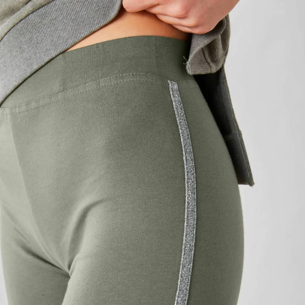 Legging uni bande côté brillante, maille