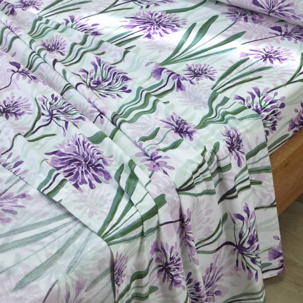 Linge de lit Agapanthe en coton imprimé fleurs