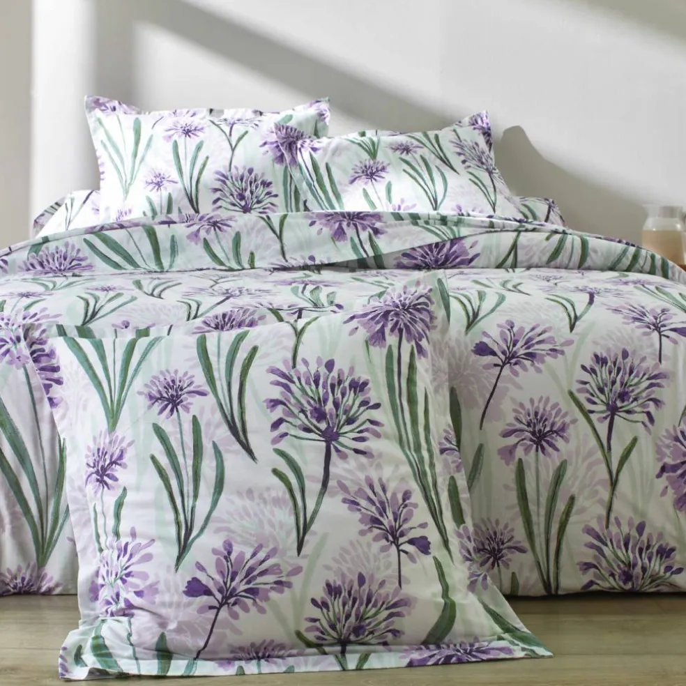 Linge de lit Agapanthe en coton imprimé fleurs
