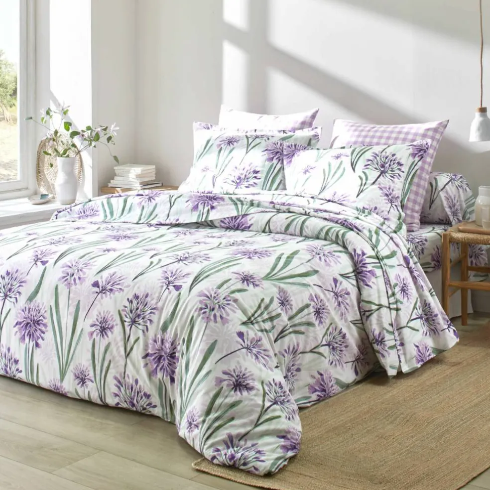 Linge de lit Agapanthe en coton imprimé fleurs
