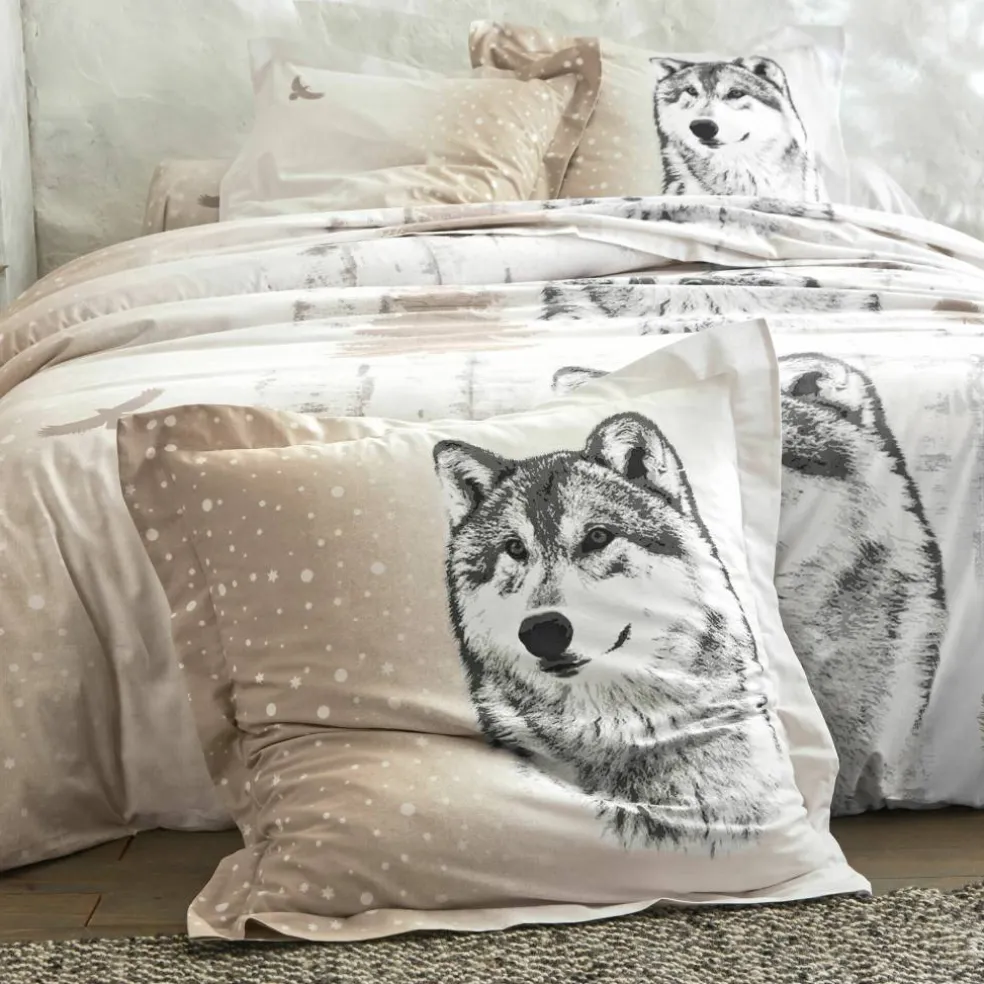 Linge de lit Artic imprimé chien-loup - coton