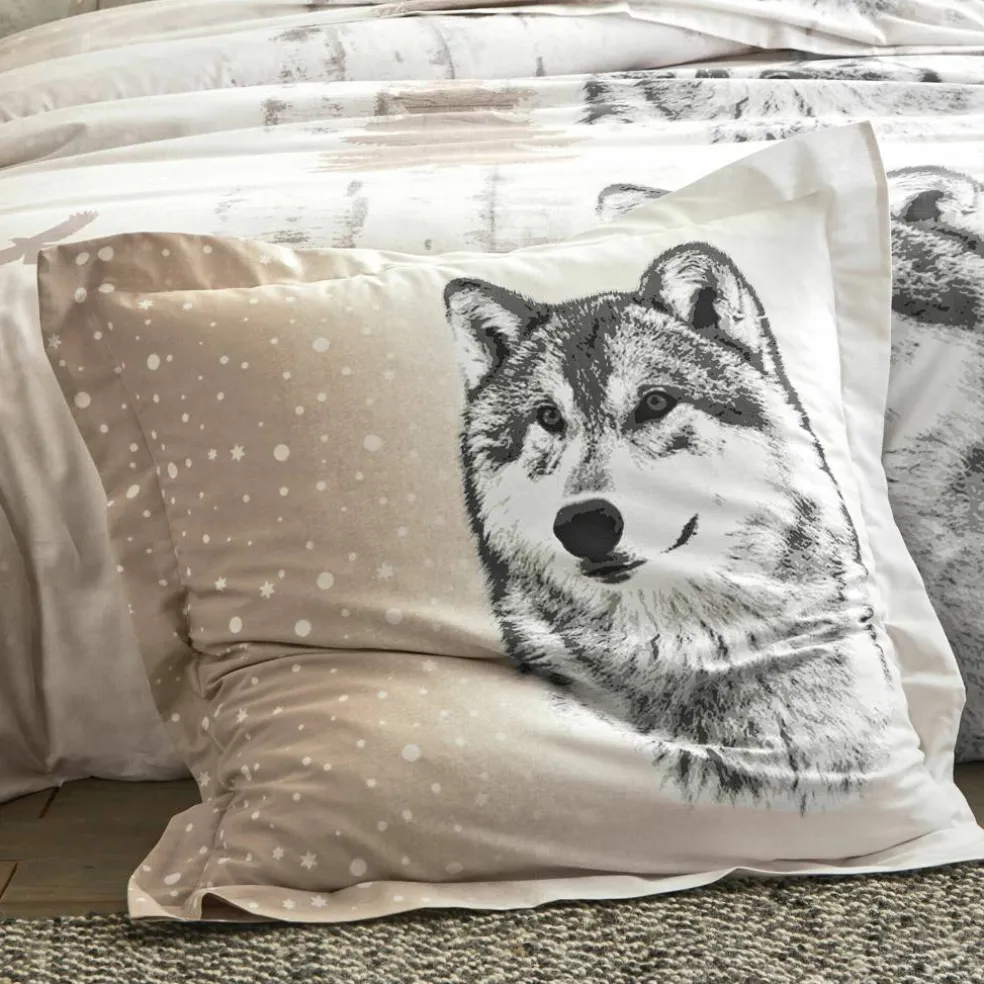 Linge de lit Artic imprimé chien-loup - coton