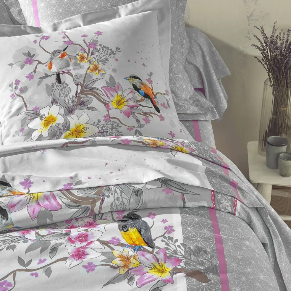 Linge de lit Birdy en coton imprimé oiseaux