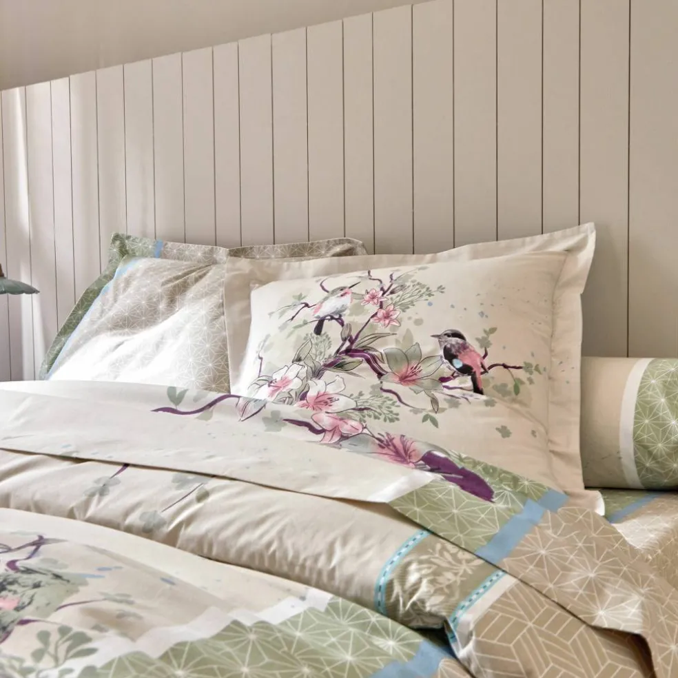 Linge de lit Birdy en coton imprimé oiseaux
