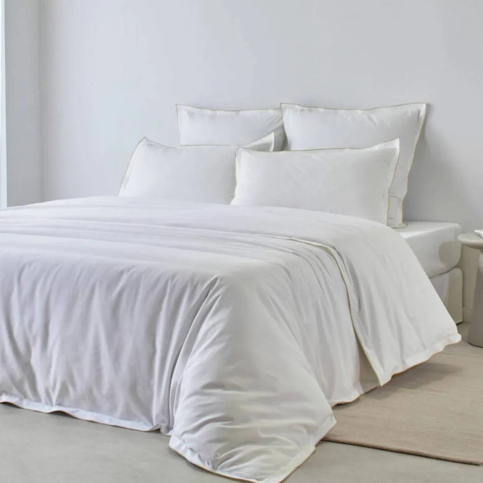 Linge de lit blanc finition bourdon Colombine®