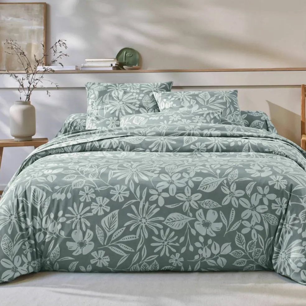 Linge de lit Céline en coton imprimé floral