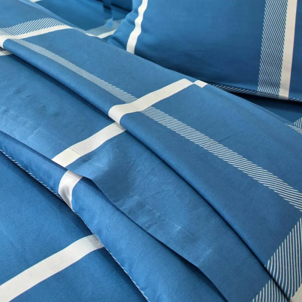 Linge de lit César en coton imprimé carreaux
