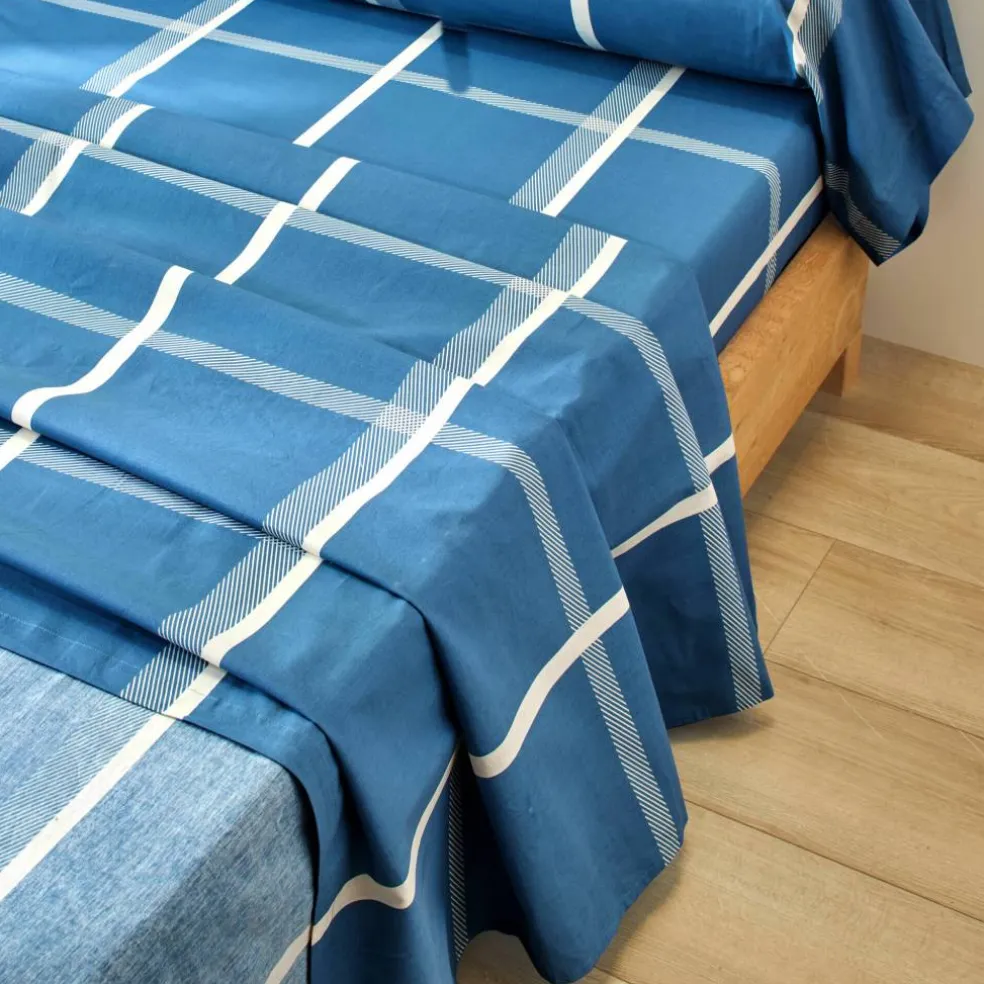 Linge de lit César en coton imprimé carreaux
