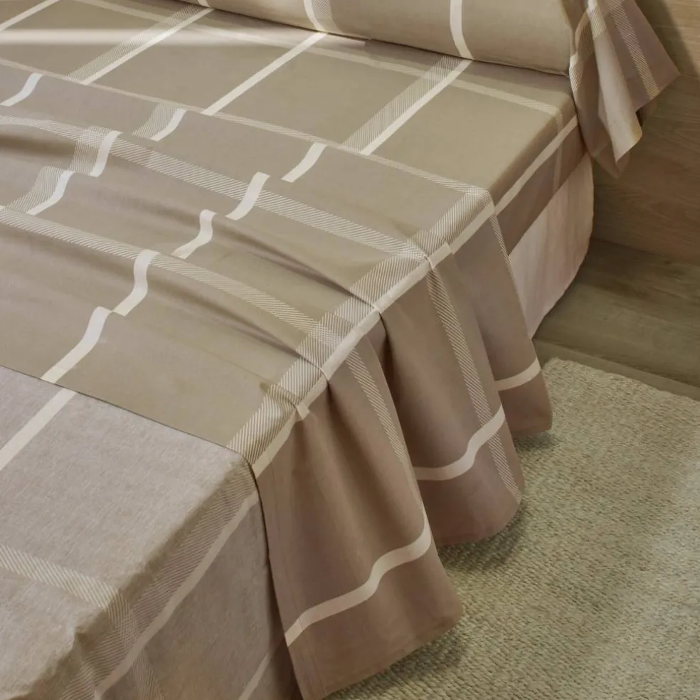 Linge de lit César en coton imprimé carreaux