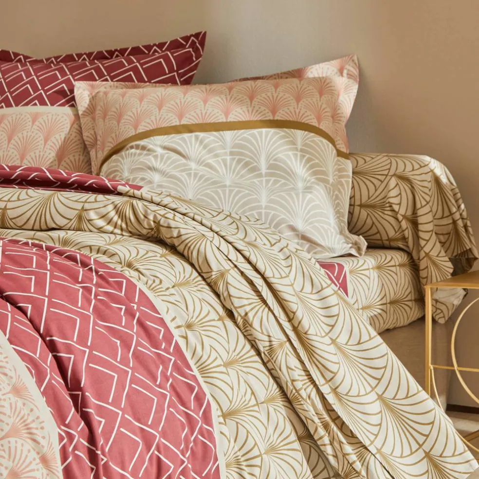 Linge de lit Eddy en coton à motifs graphiques