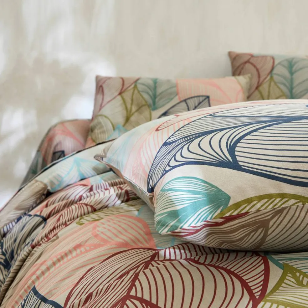 Linge de lit Elsa en polycoton à motifs feuilles