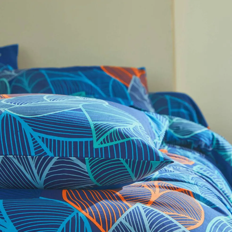 Linge de lit Elsa en polycoton à motifs feuilles