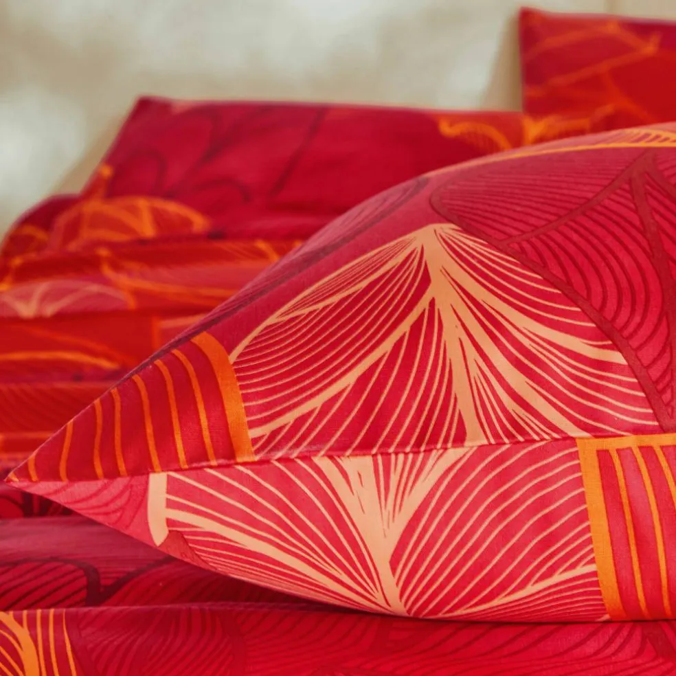 Linge de lit Elsa en polycoton à motifs feuilles