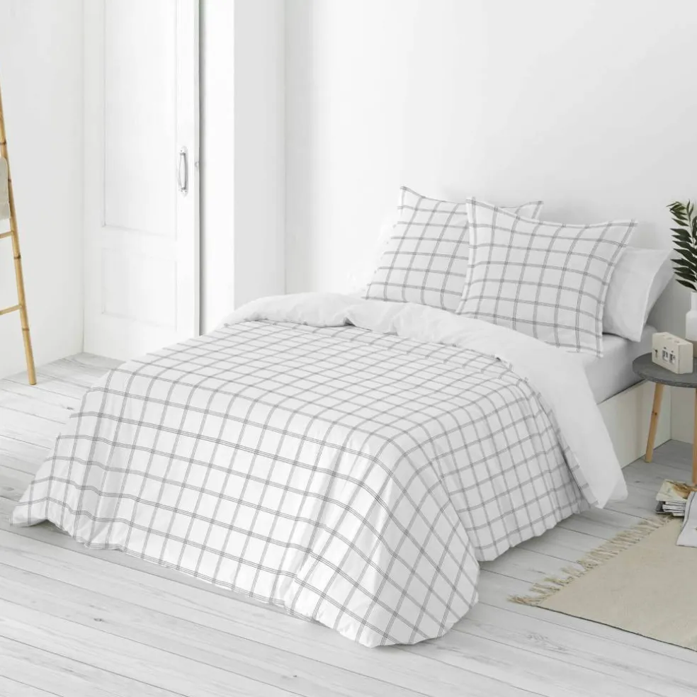 Linge de lit Emile en coton imprimé carreaux