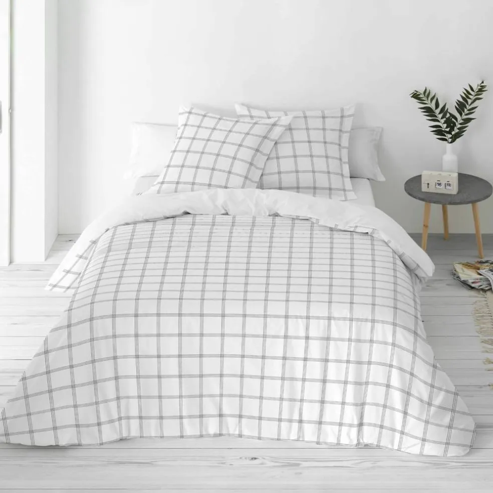 Linge de lit Emile en coton imprimé carreaux