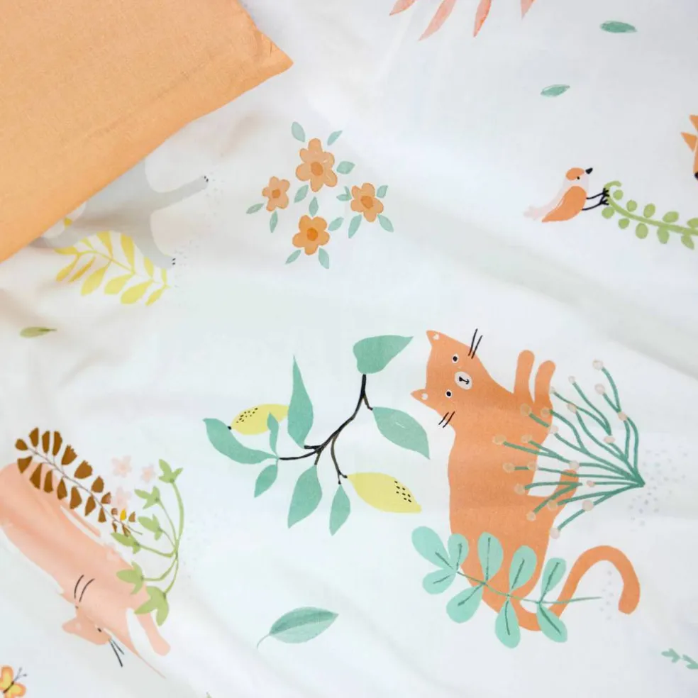 Linge de lit enfant Chafou imprimé chats - coton