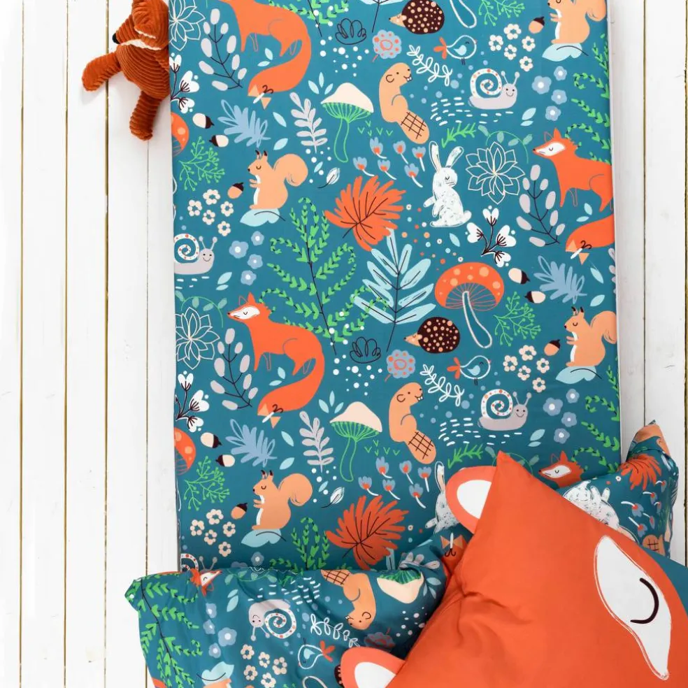 Linge de lit enfant imprimé Champy en coton biologique(**)