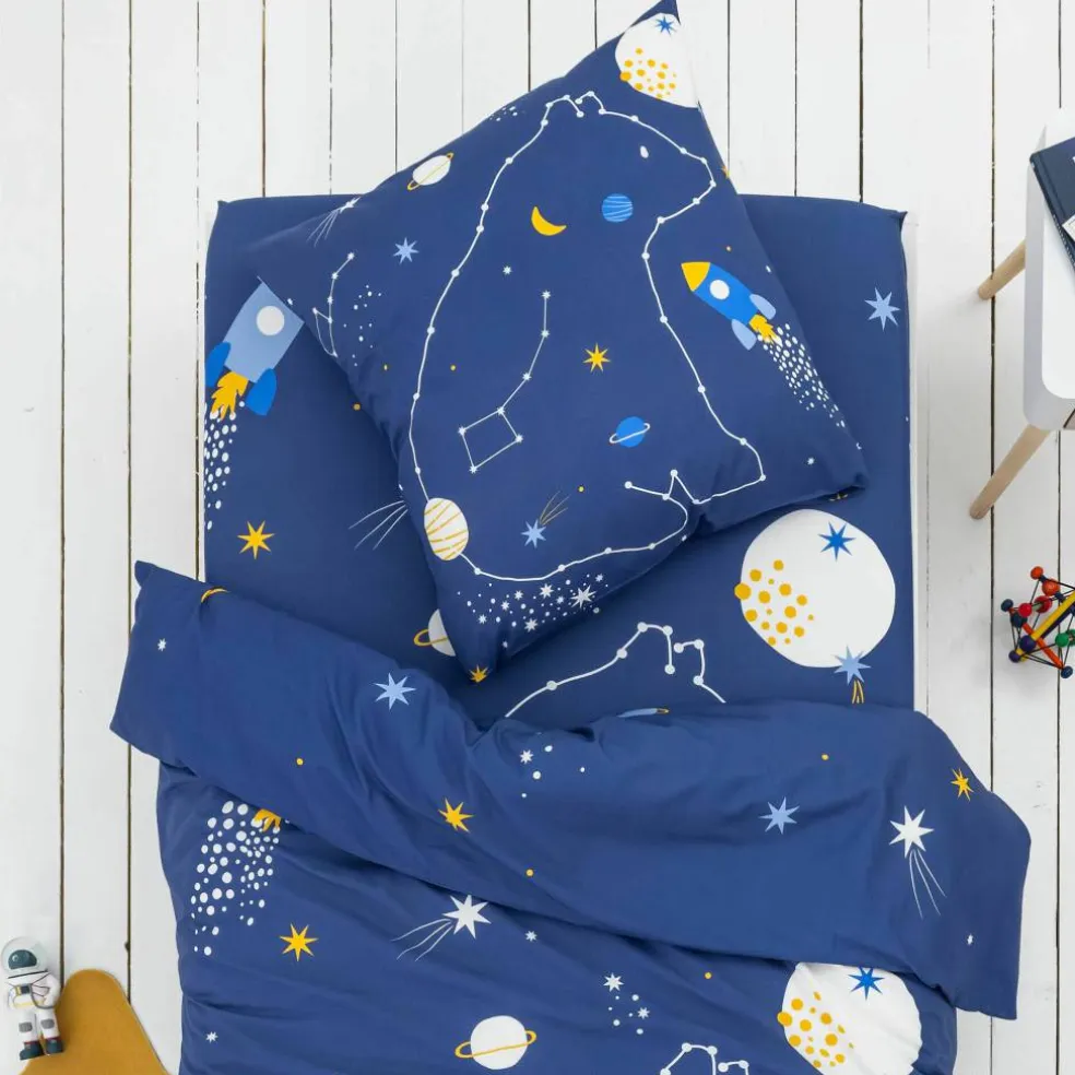 Linge de lit enfant imprimé Voie lactée - coton