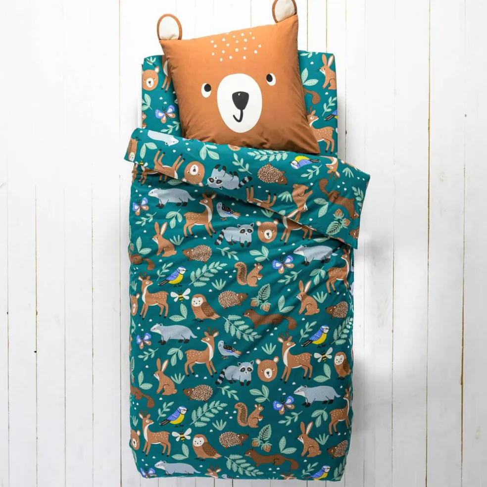 Linge de lit enfant à motifs Ourson en coton biologique(**)