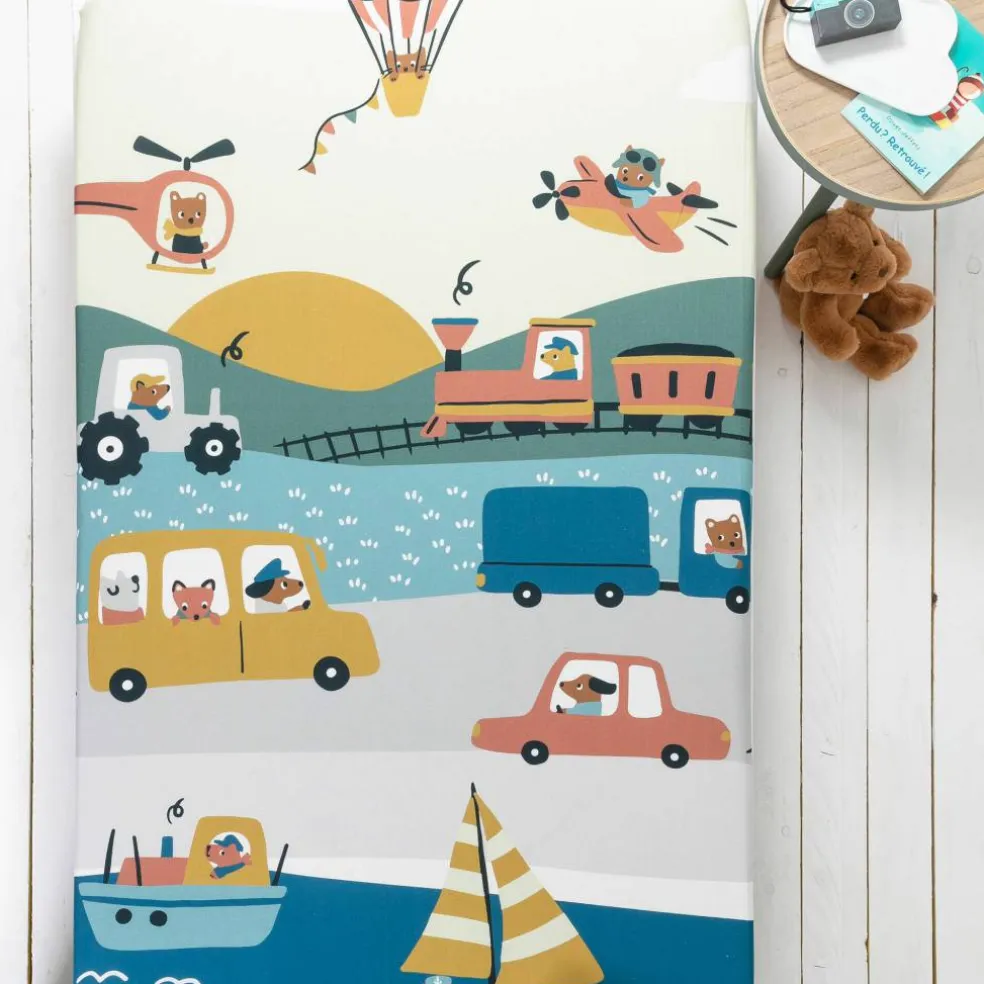Linge de lit enfant Trafic imprimé voitures - coton