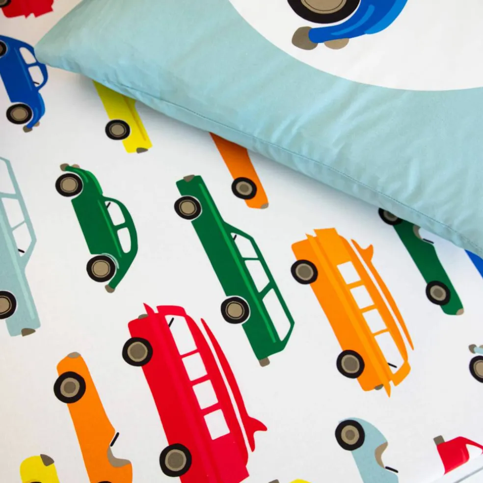 Linge de lit enfant Vroum coton - Imprimé voitures