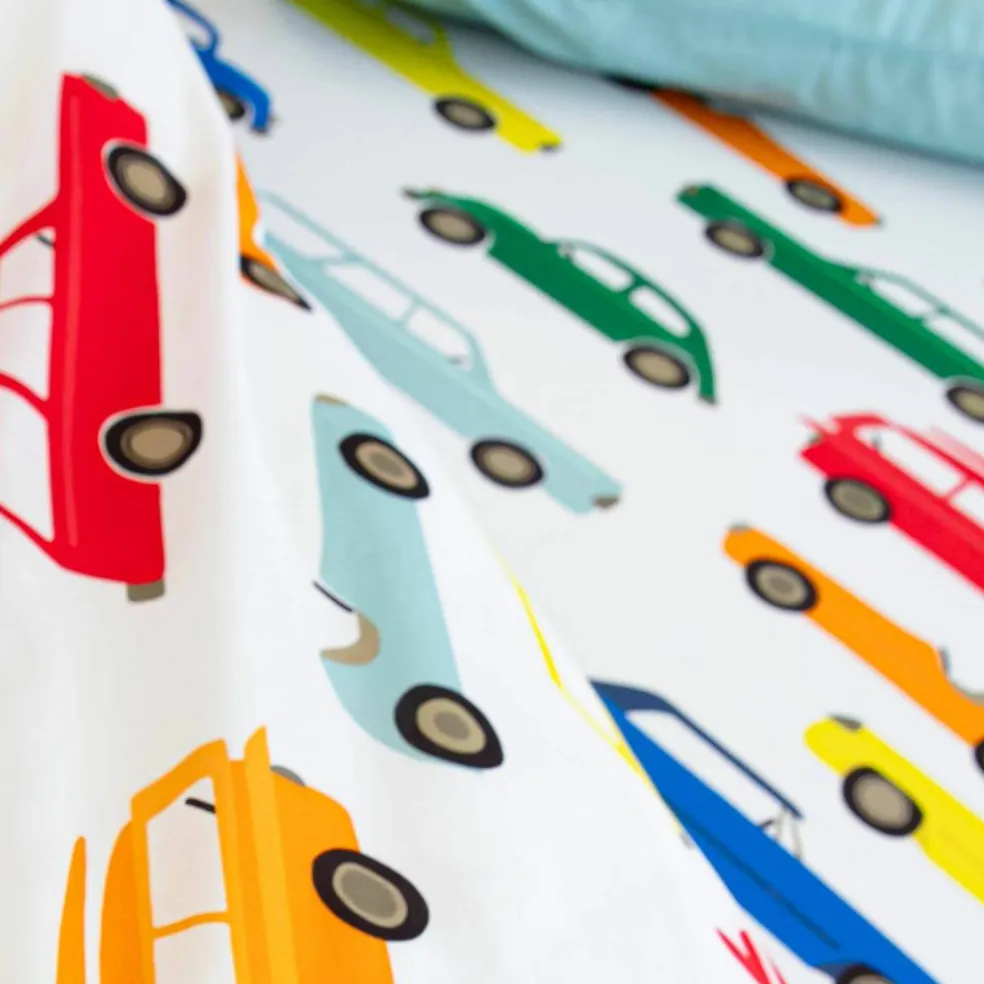Linge de lit enfant Vroum coton - Imprimé voitures