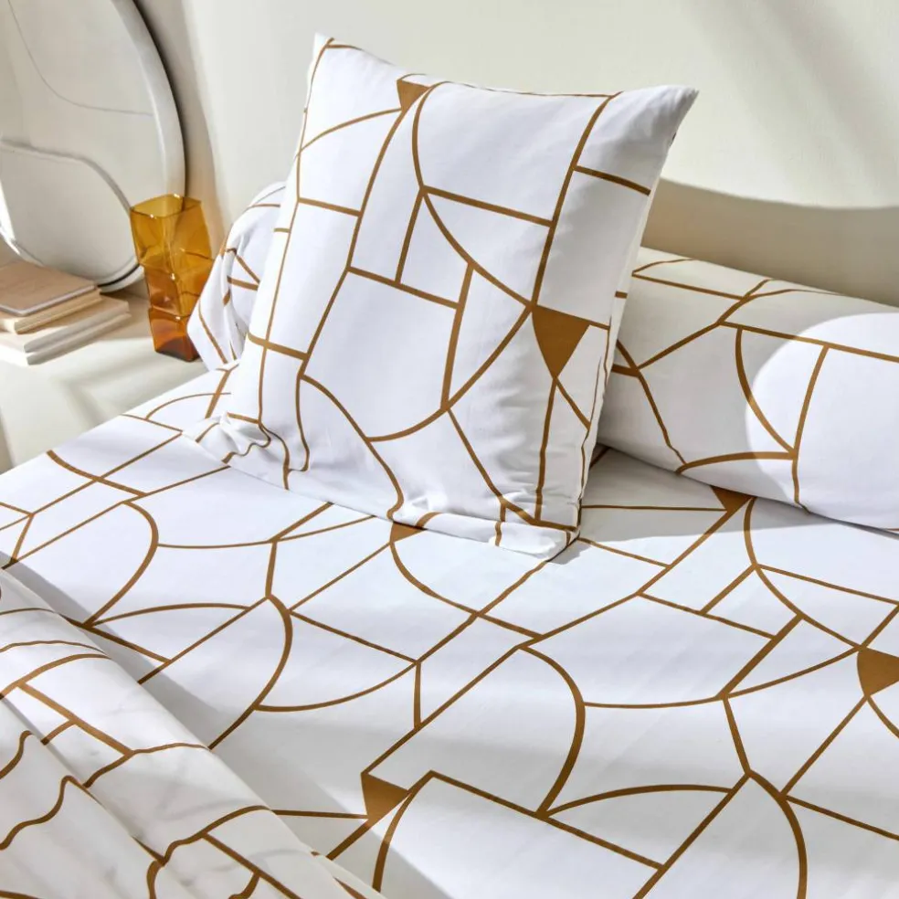 Linge de lit Geoffroy en coton à motifs graphiques