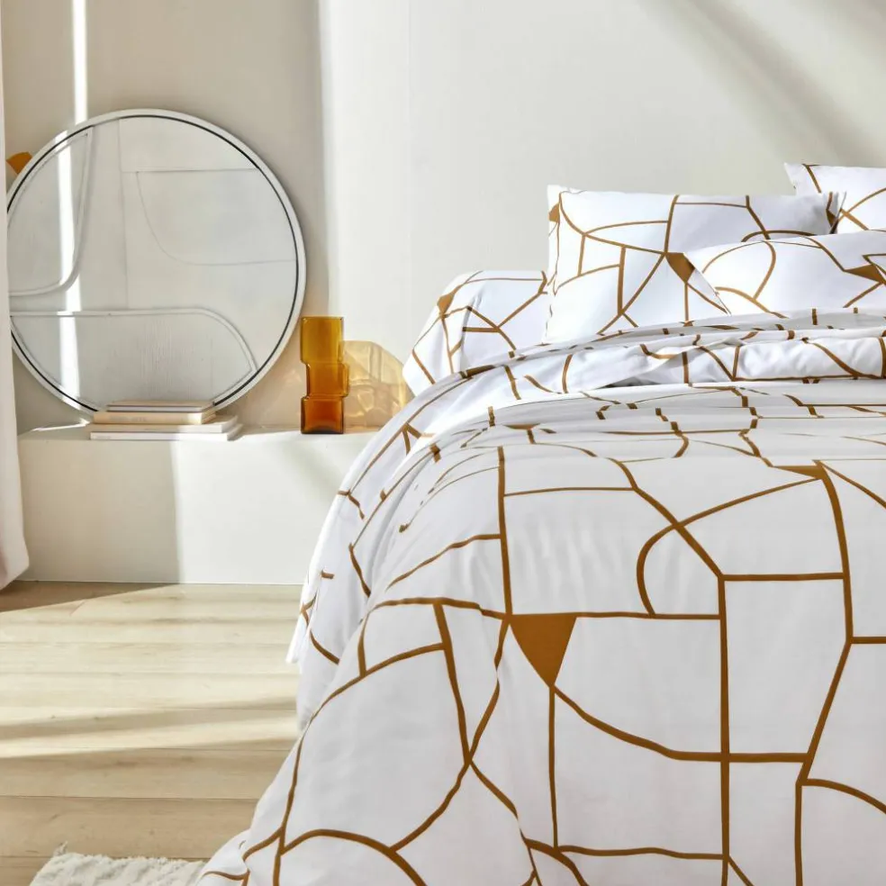Linge de lit Geoffroy en coton à motifs graphiques
