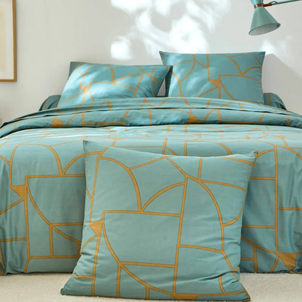 Linge de lit Geoffroy en coton à motifs graphiques