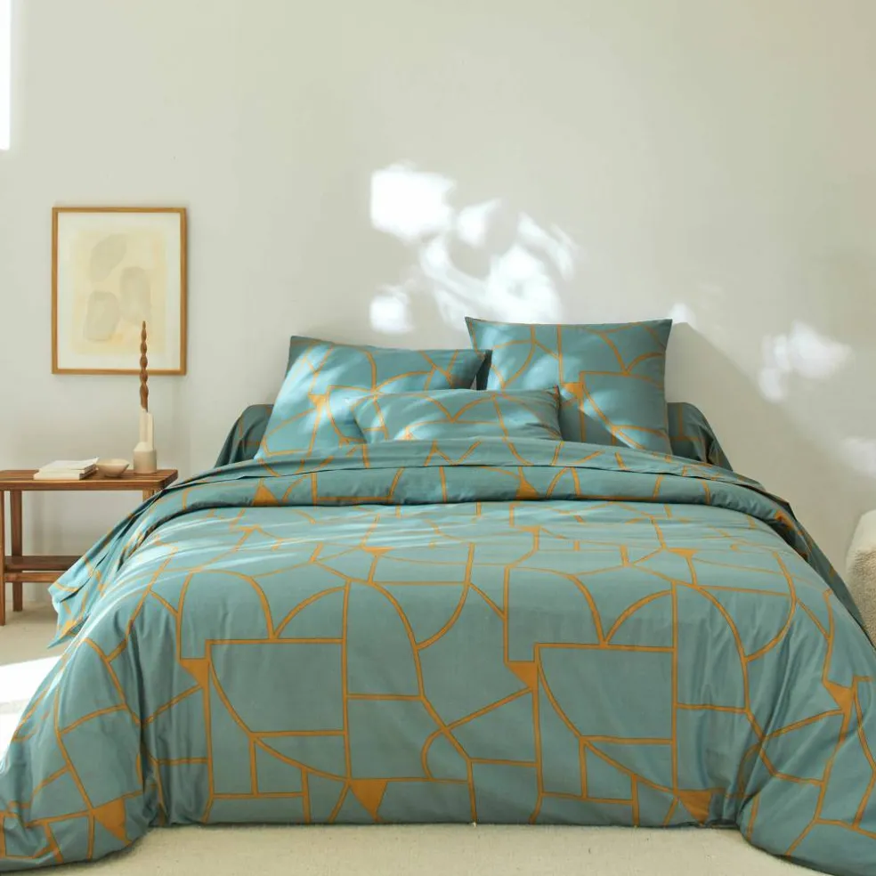 Linge de lit Geoffroy en coton à motifs graphiques