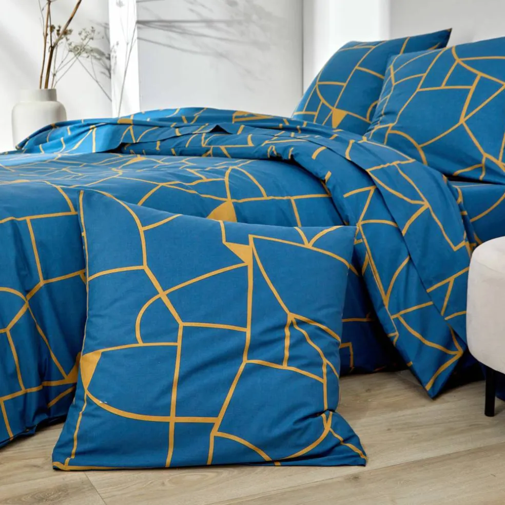 Linge de lit Geoffroy en coton à motifs graphiques