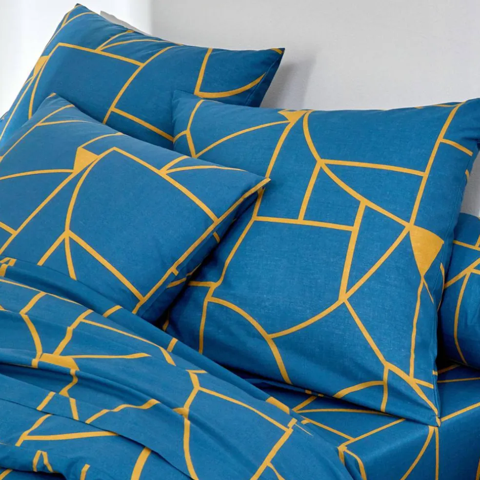 Linge de lit Geoffroy en coton à motifs graphiques