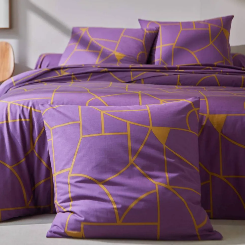 Linge de lit Geoffroy en coton à motifs graphiques