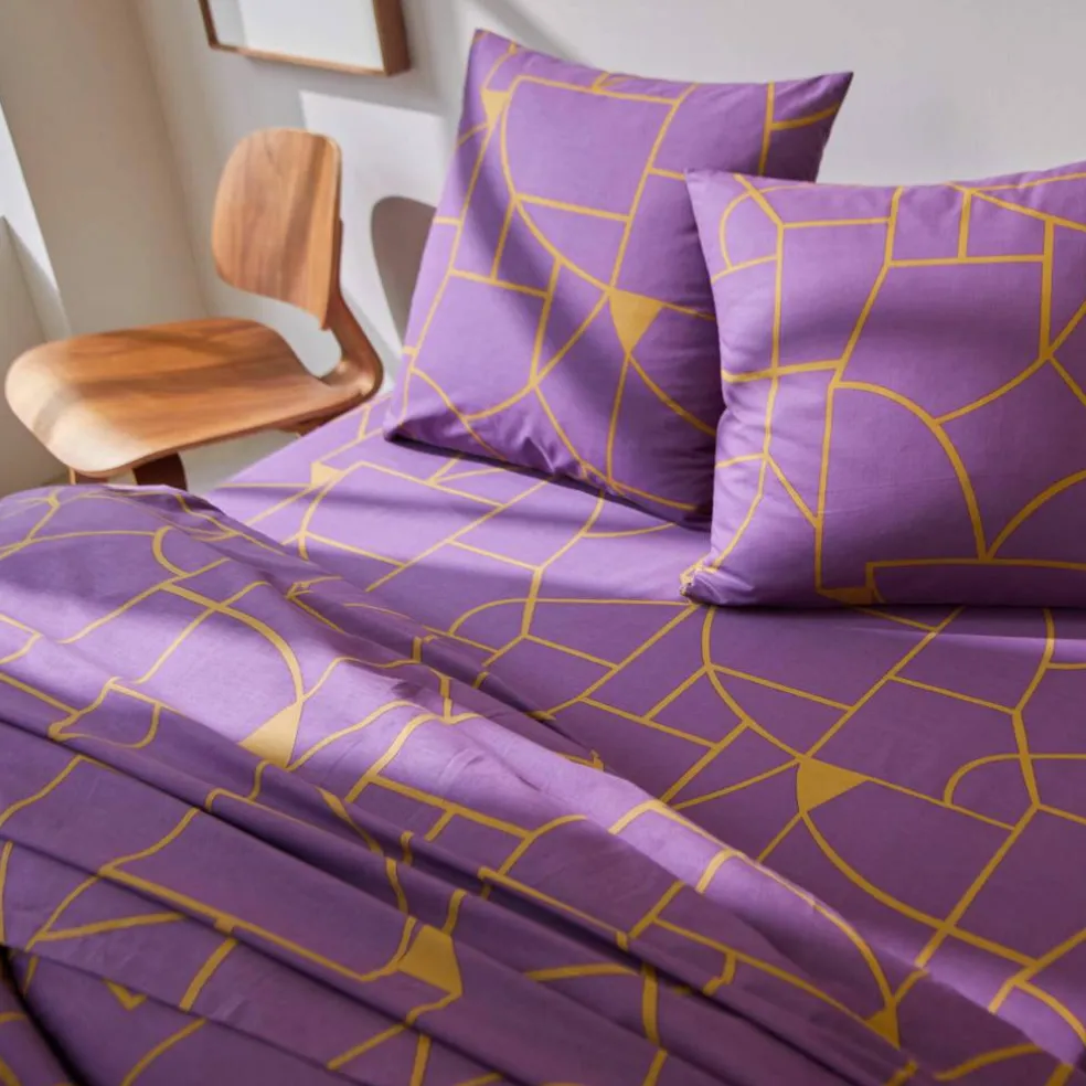 Linge de lit Geoffroy en coton à motifs graphiques