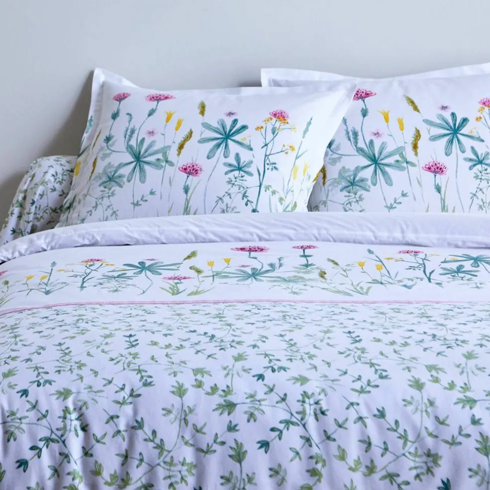 Linge de lit Julie en coton imprimé herbier