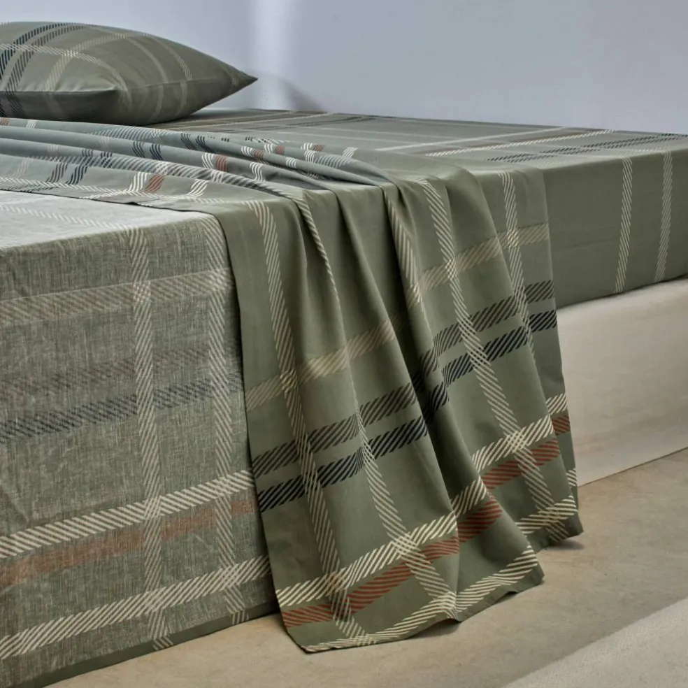 Linge de lit Karl imprimé écossais, en coton
