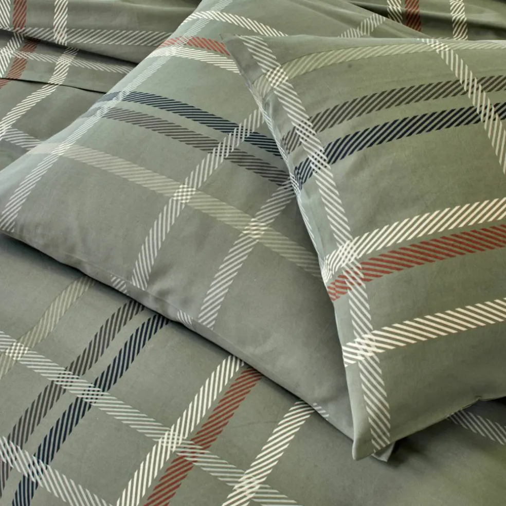 Linge de lit Karl imprimé écossais, en coton