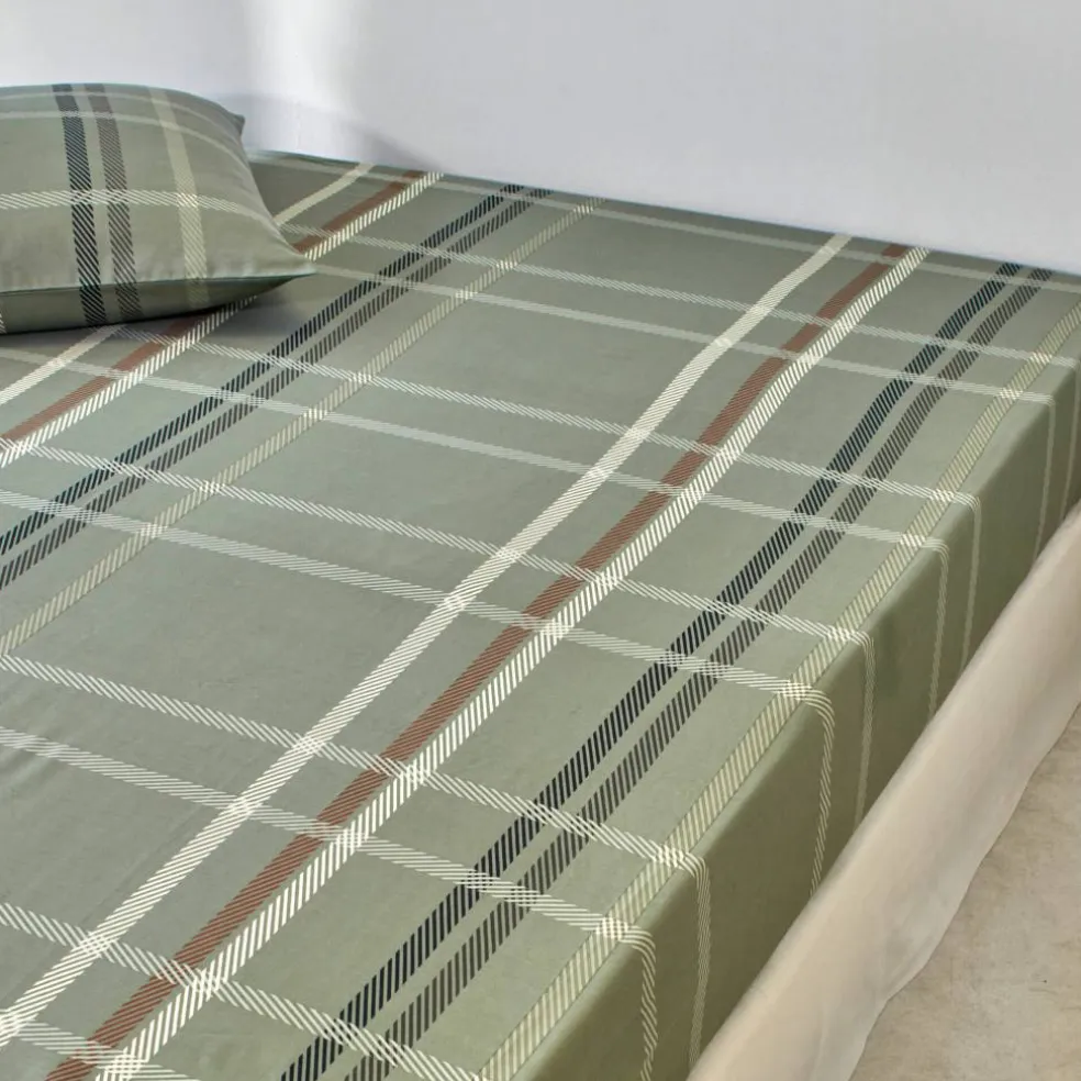 Linge de lit Karl imprimé écossais, en coton