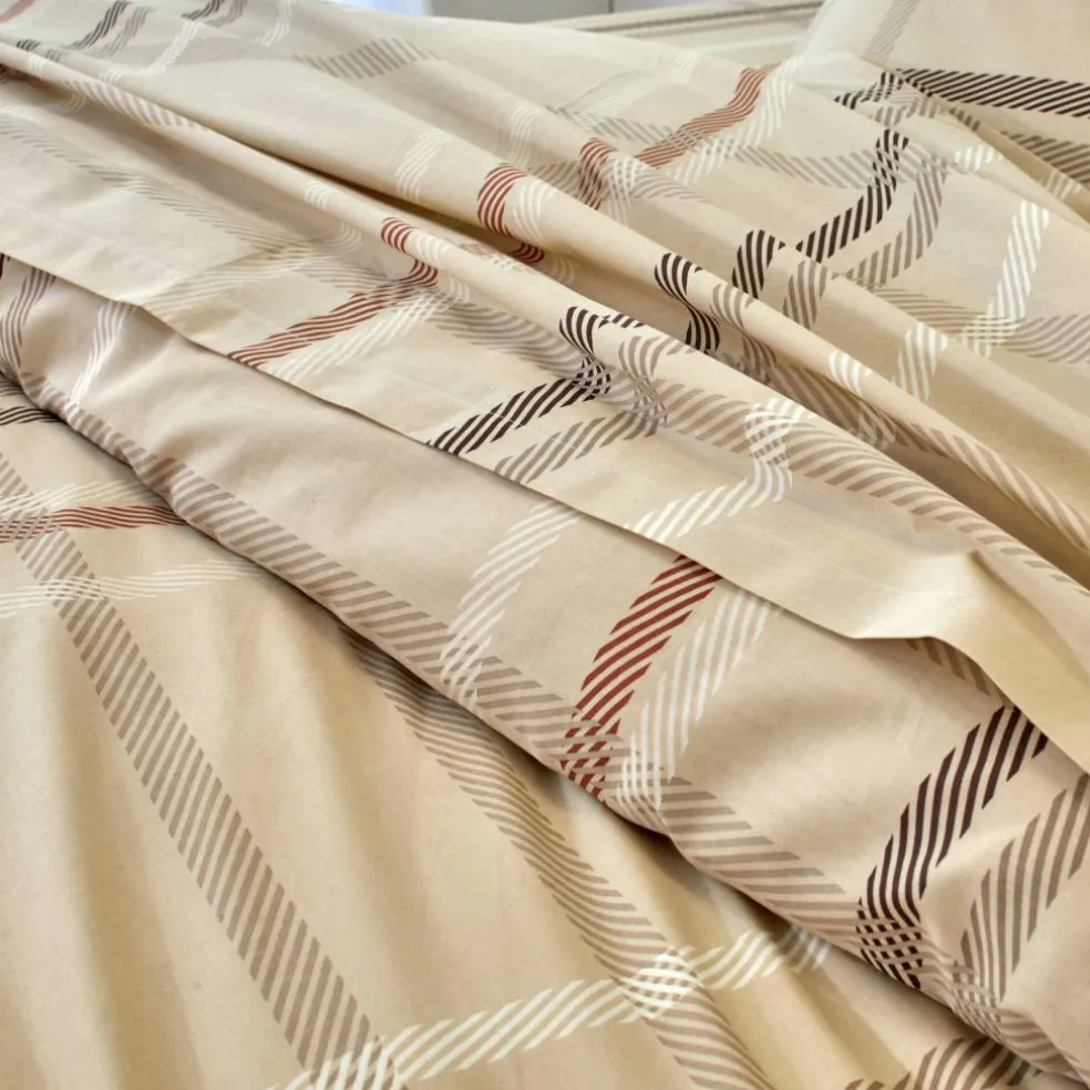 Linge de lit Karl imprimé écossais, en flanelle