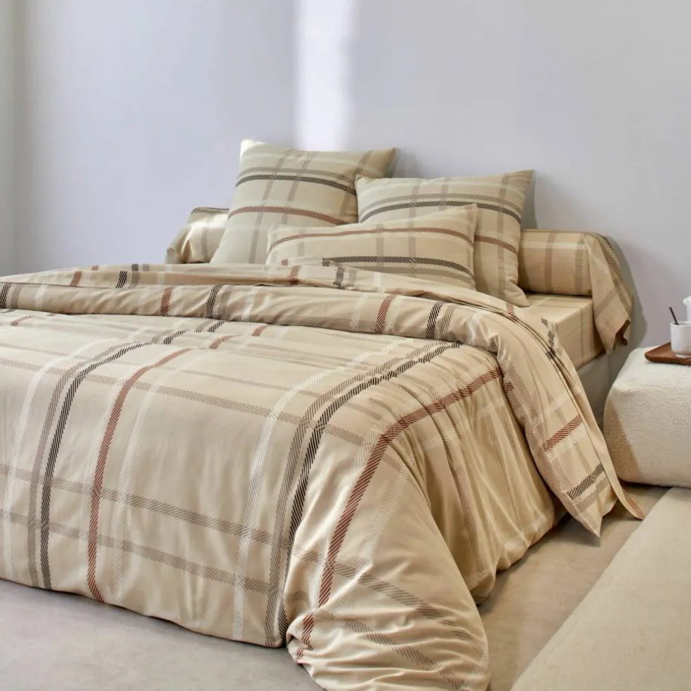Linge de lit Karl imprimé écossais, en flanelle