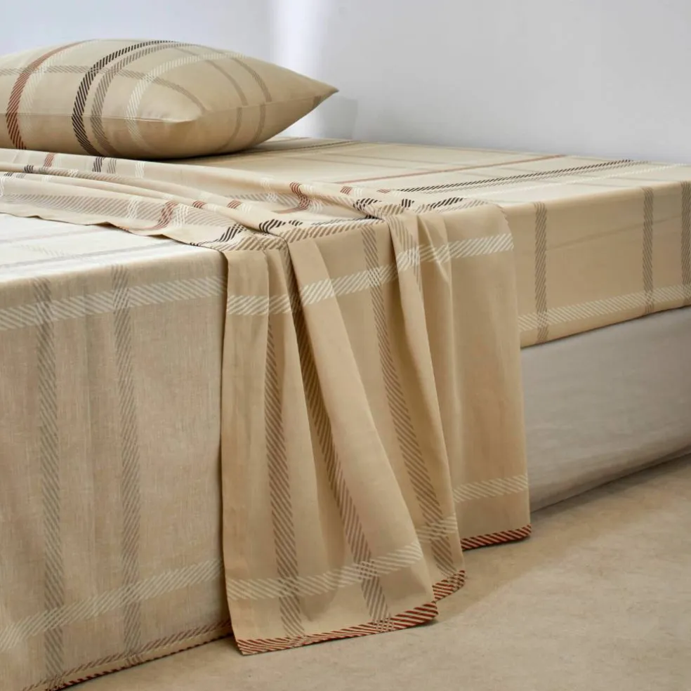 Linge de lit Karl imprimé écossais, en flanelle
