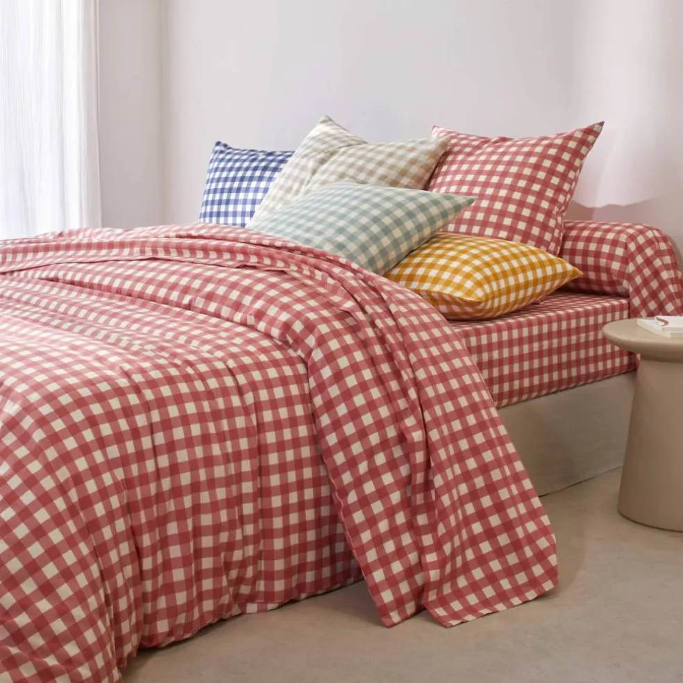 Linge de lit Lou imprimé carreaux - en coton