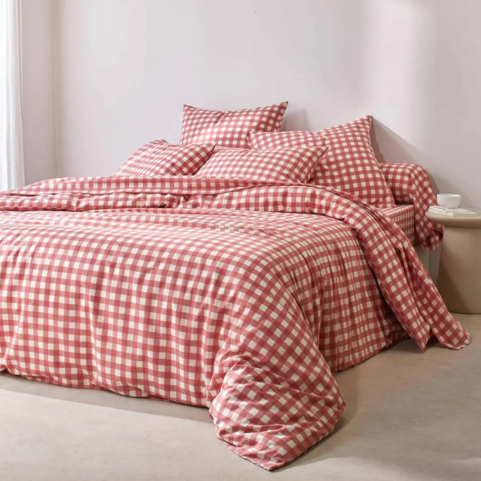 Linge de lit Lou imprimé carreaux - en coton